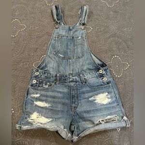 American Eagle Outfitters Women Denim Short Overalls Size XS